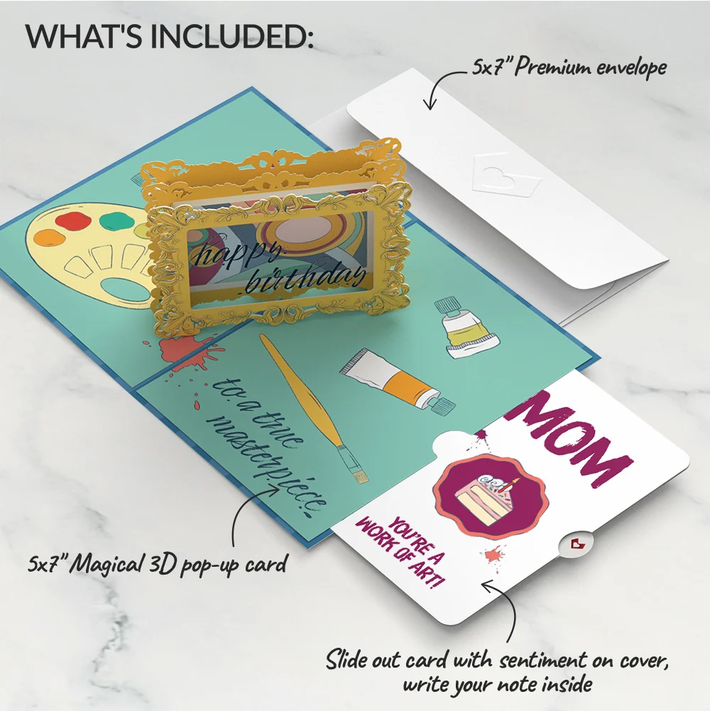 Lovepop Happy Birthday to a True Masterpiece Pop-Up Card and Sentiment Set for Mom - Image 2