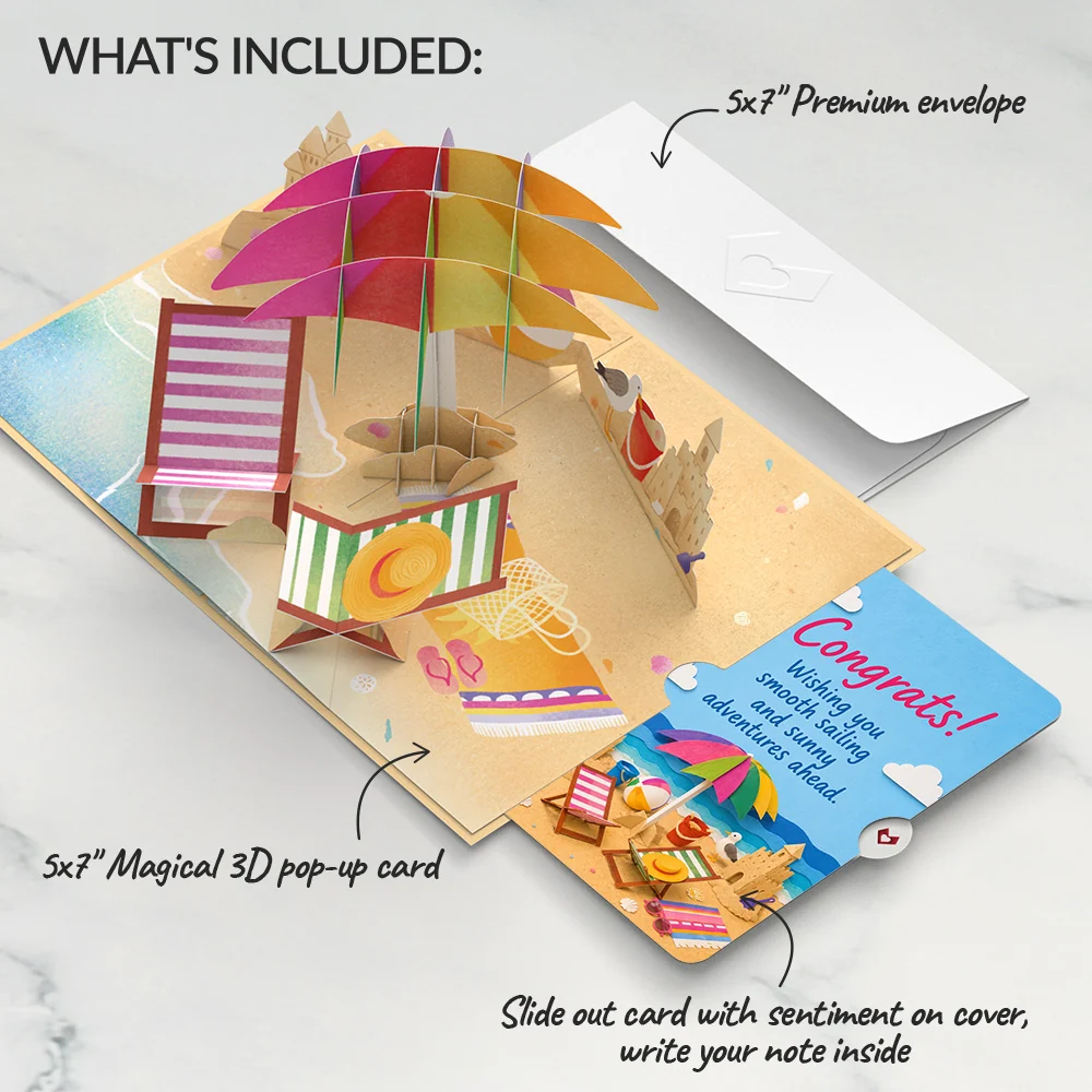 Lovepop Perfect Beach Day Congratulations Pop-Up Card and Sentiment Set Chair - Image 2