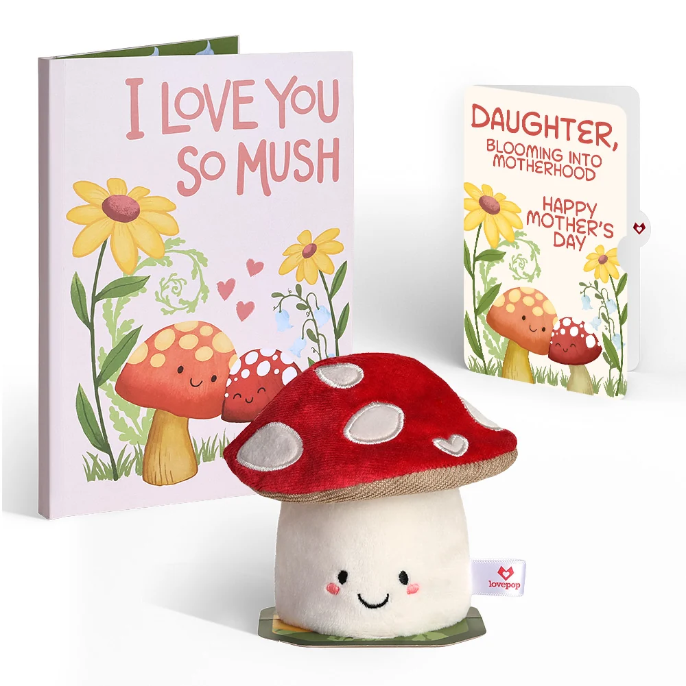 Lovepop 'Love You So Mush' Mother’s Day Plushpop Card and Sentiment Set for Daughter Cream