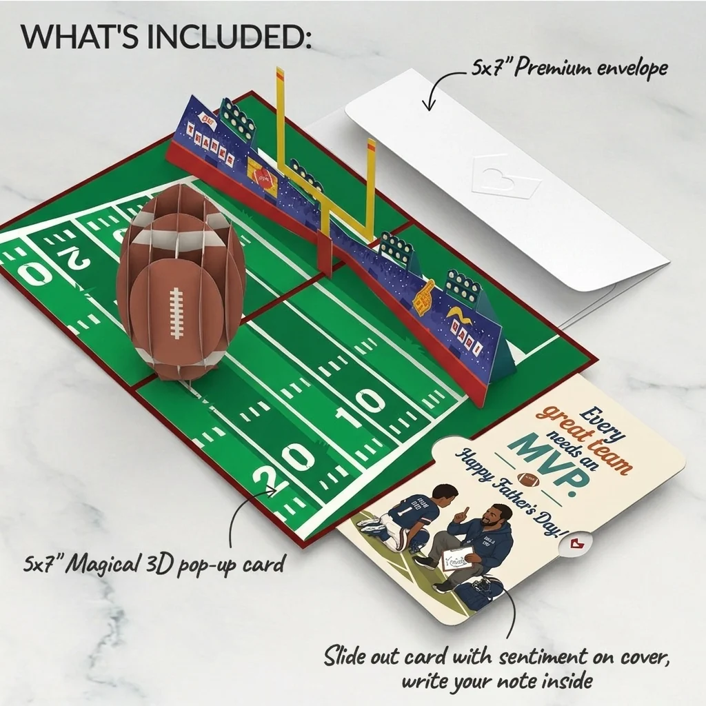 Lovepop Dad's Touchdown Father's Day Pop-Up Card and Sentiment Set - Image 2
