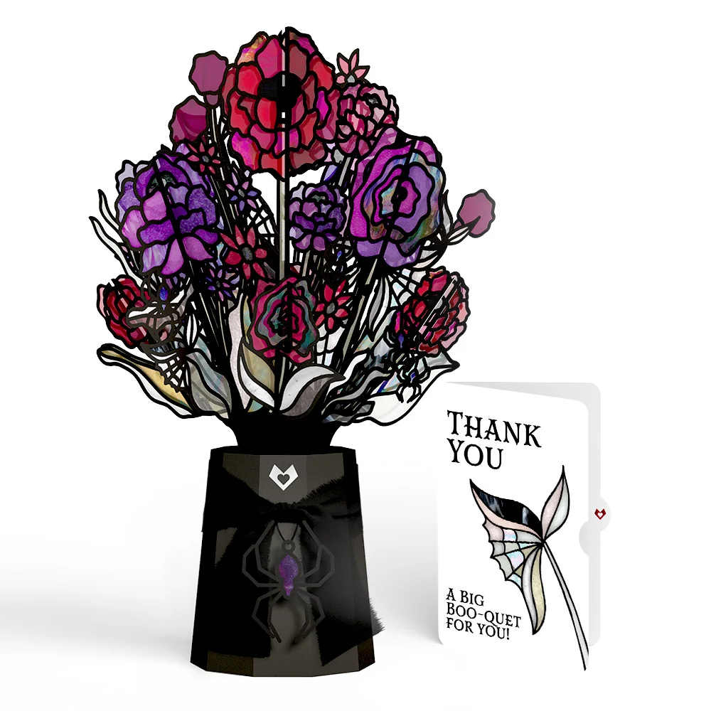 Lovepop Moonlit Amethyst Thank You Suncatcher Bouquet and Sentiment Set Glass