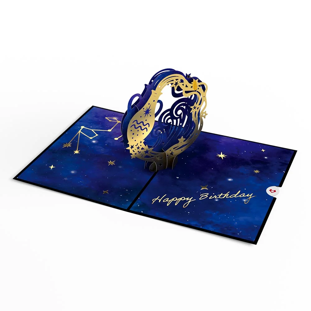 Lovepop Aquarius Zodiac Birthday Pop-Up Card - Image 5