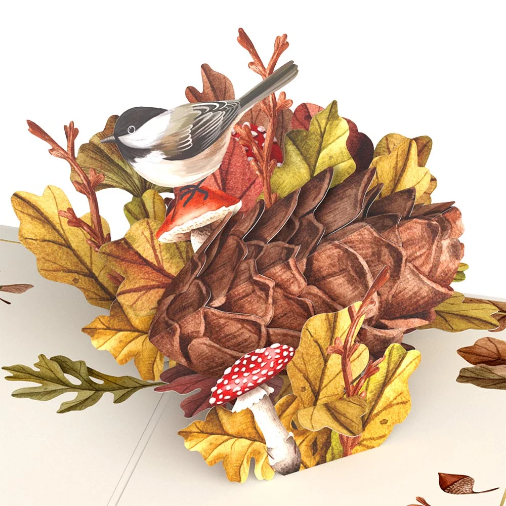 Lovepop Fall Forest Floor 50th Birthday Pop-Up Card and Sentiment Set Cream - Image 3