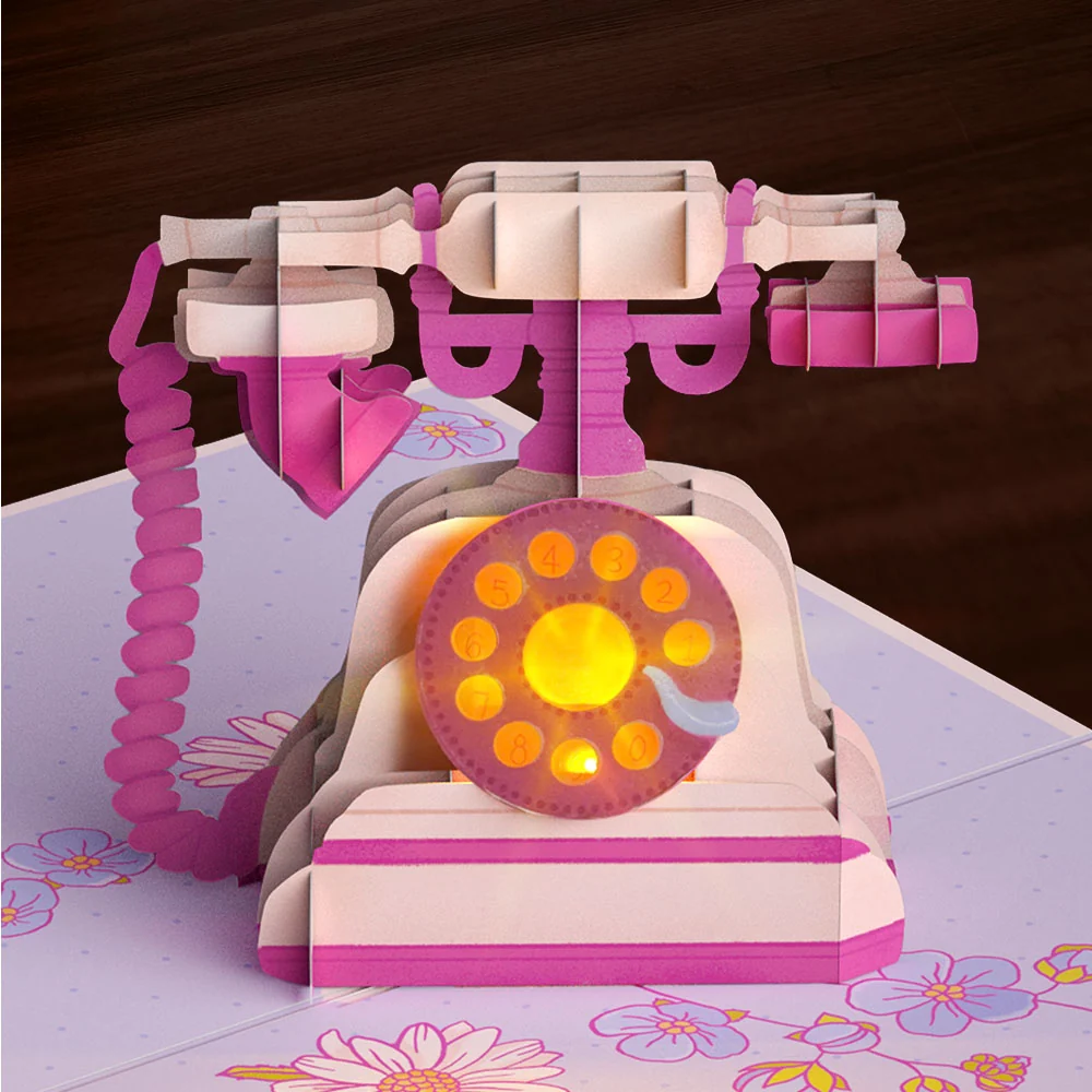 Lovepop 'Hey Mom' Vintage Phone Music and Lights Pop-Up Card - Image 2