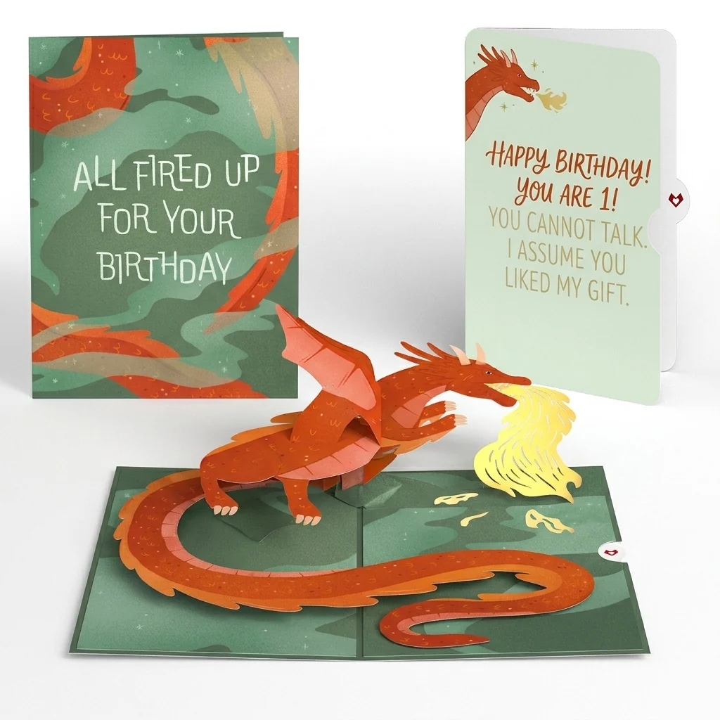 Lovepop Fired Up for Your 1st Birthday Dragon Pop-Up Card and Sentiment Set