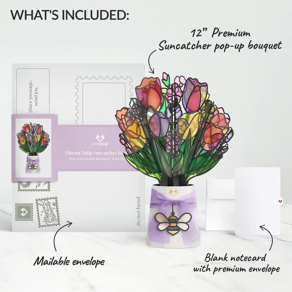 Lovepop Vibrant Tulip Suncatcher Bouquet Vase - Image 6