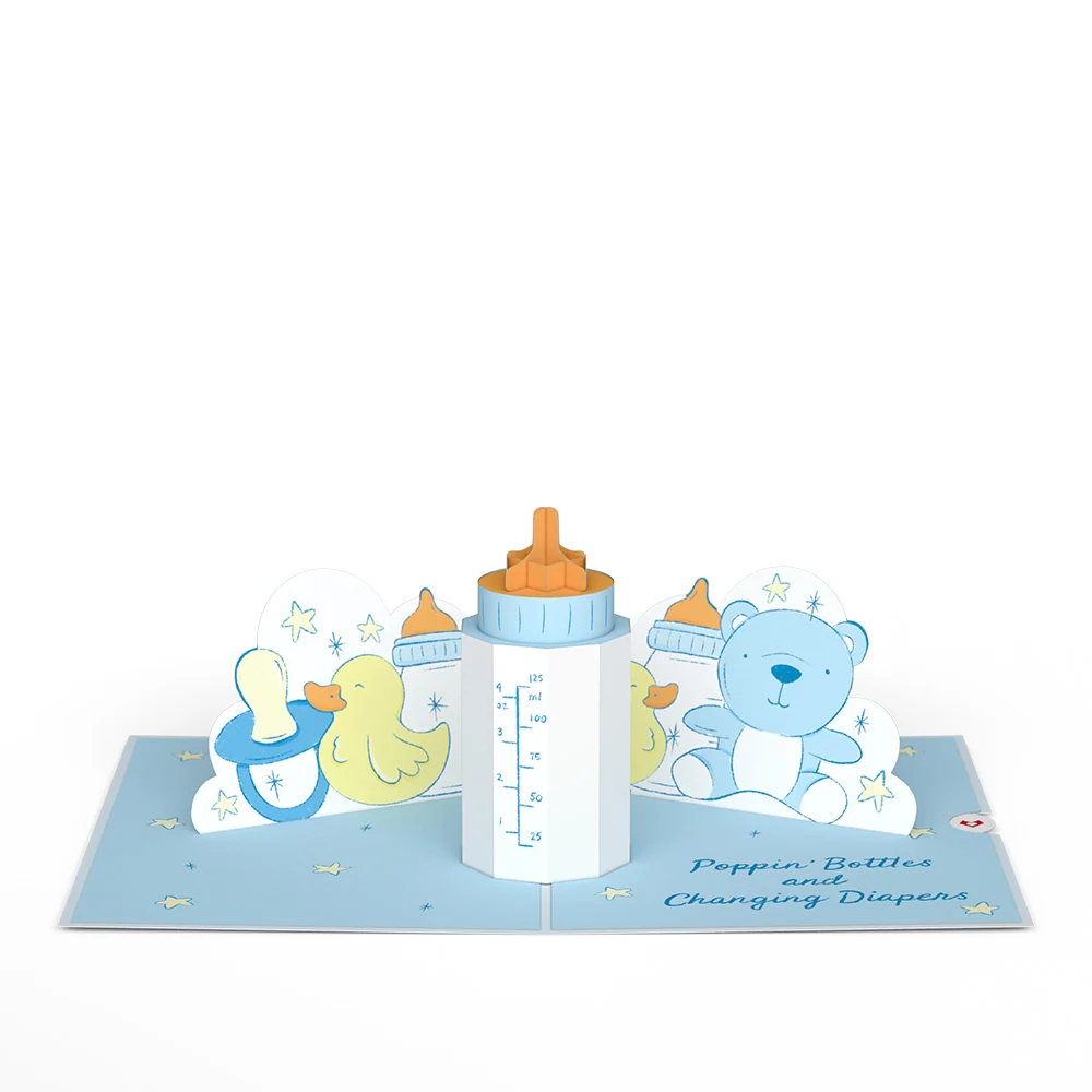 Lovepop Poppin' Bottles and Changing Diapers New Baby Pop-Up Card - Image 6