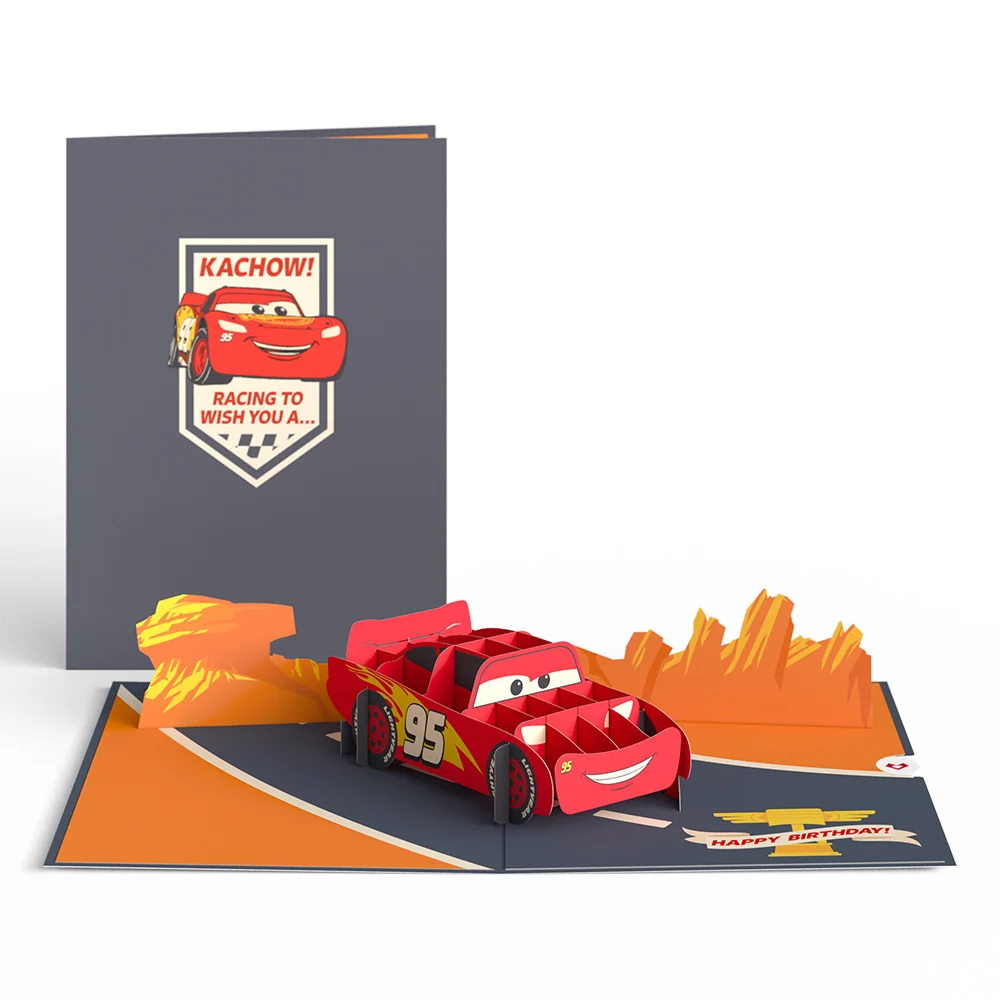 Lovepop Disney and Pixar Cars Lightning McQueen Kachow! Birthday Pop-Up Card