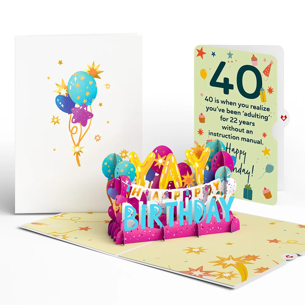 Lovepop 40th Birthday Celebration Pop-Up Card and Sentiment Set