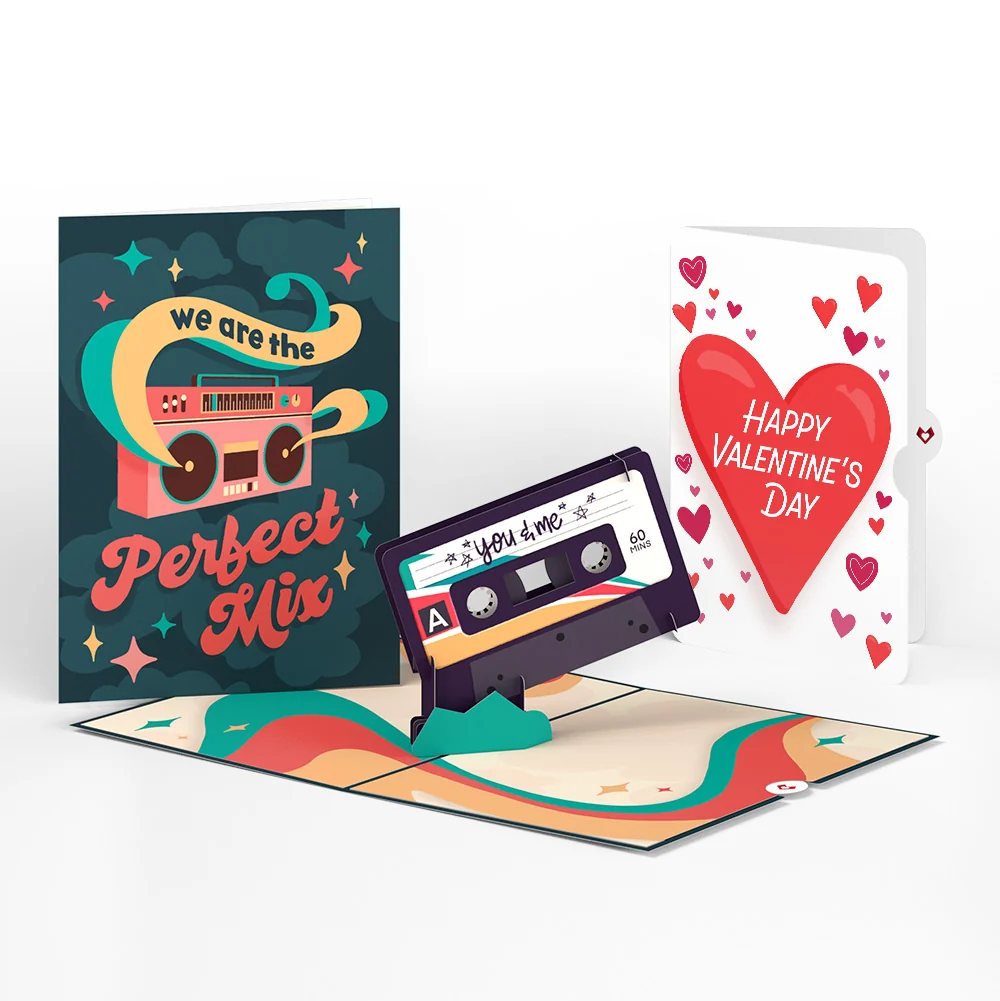 Lovepop The Perfect Mixtape Valentine Pop-Up Card and Big Sweet Heart Sentiment Set