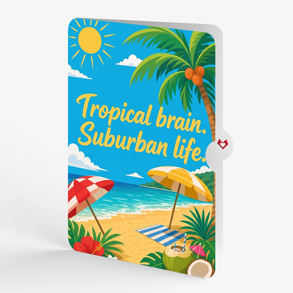 Lovepop Sandy Shores Birthday Pop-Up Card and Tropical Brain Sentiment Set Towel - Image 4