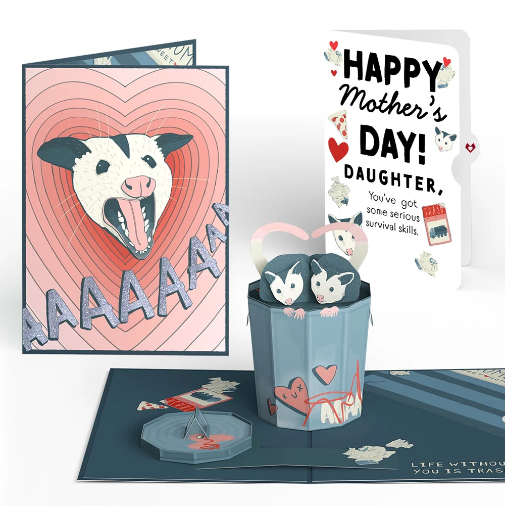 Lovepop Life Without You Is Trash Possums Mother’s Day Pop-Up Card and Sentiment Set for Daughter