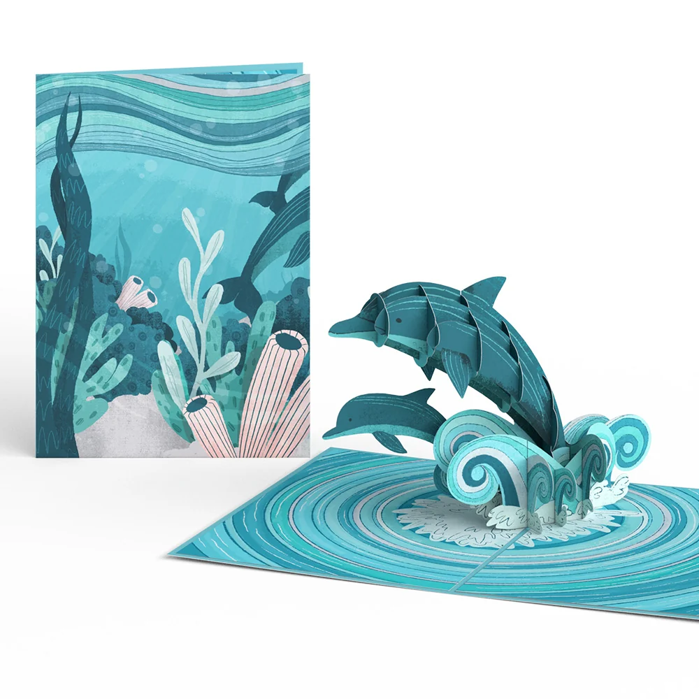 Lovepop Playful Dolphins Pop-Up Card