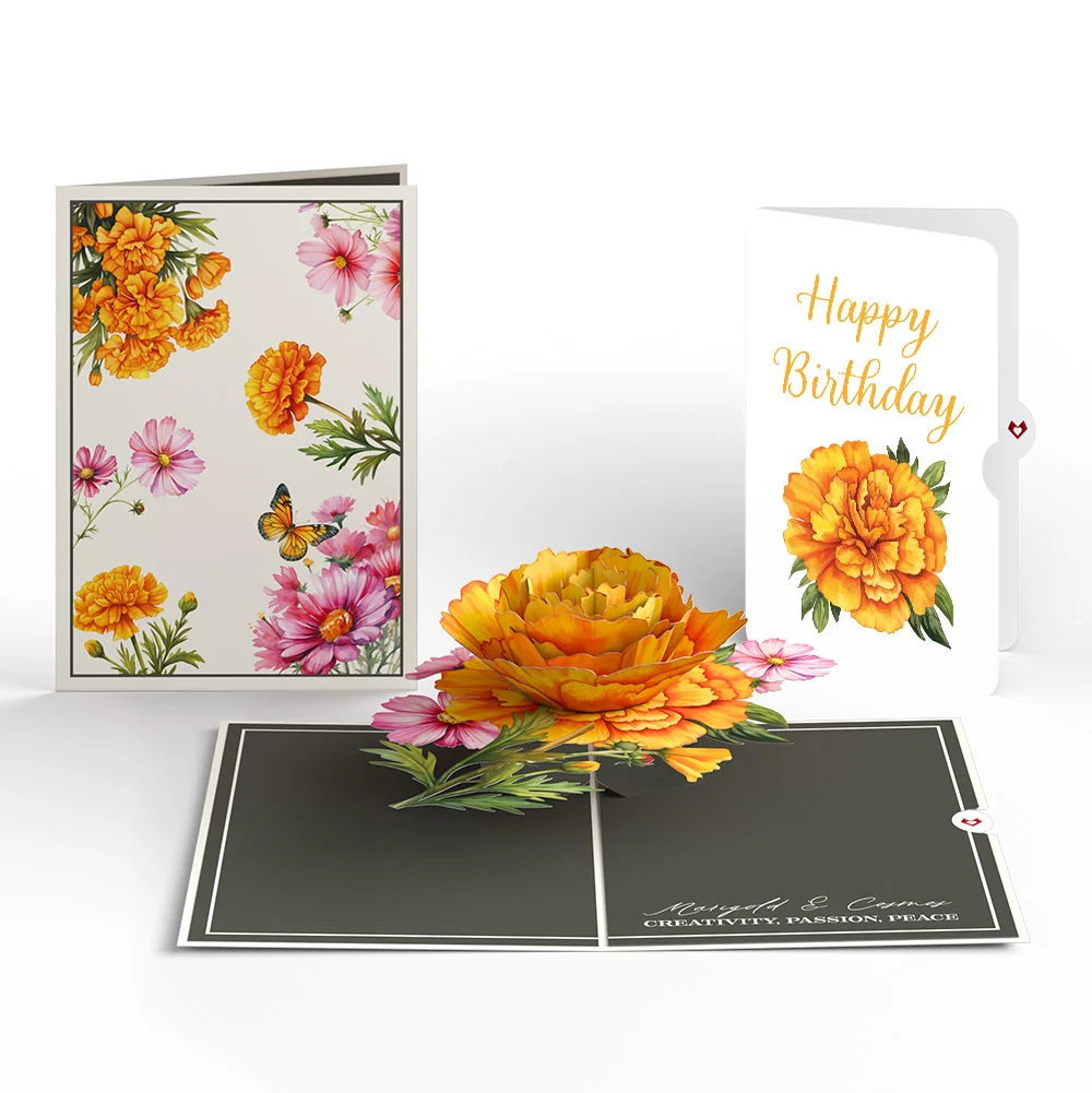 Lovepop Born to Bloom: October Birth Month Flowers Pop-Up Card and Sentiment Set Cream