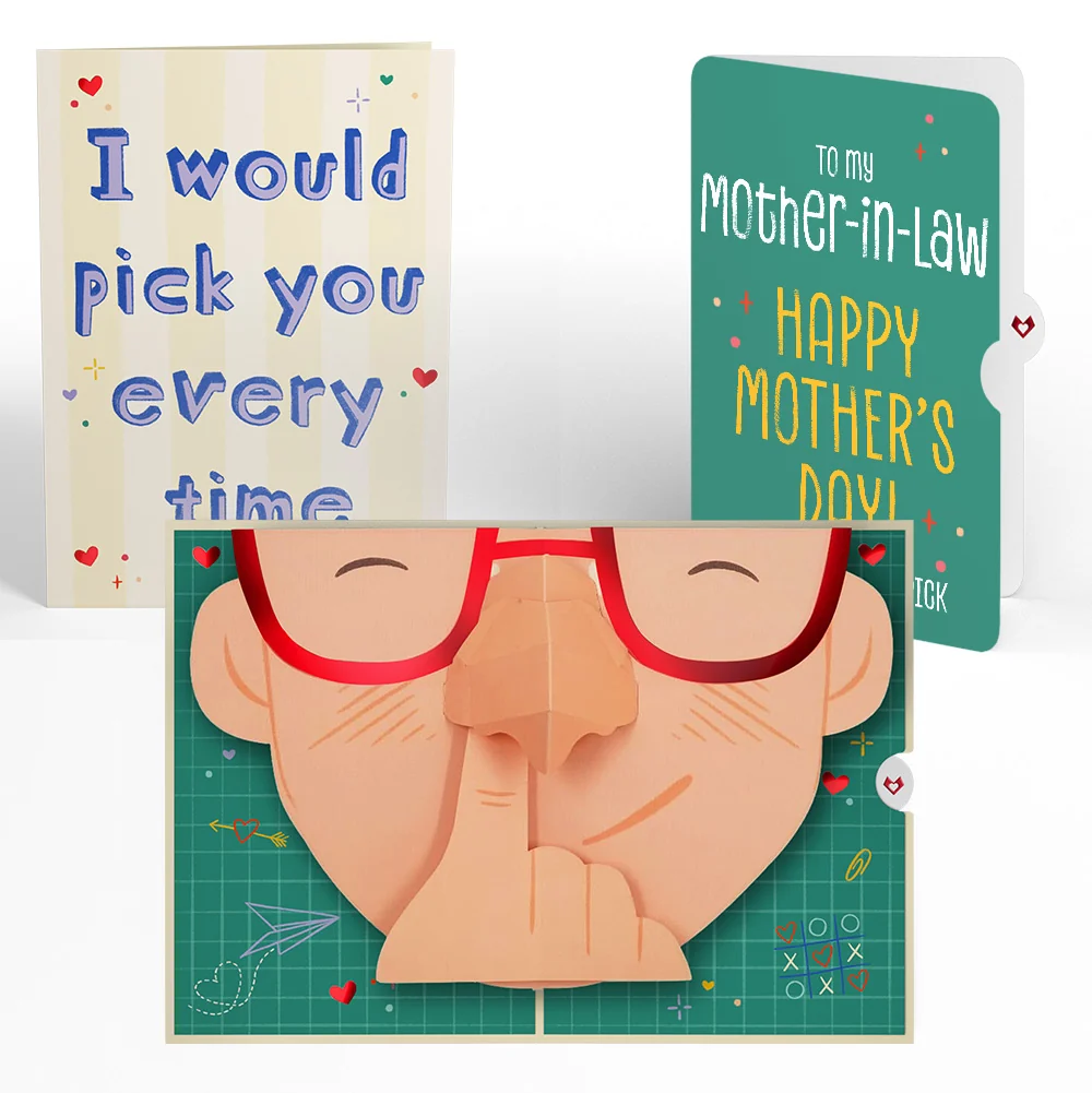 Lovepop Pick You Every Time Mother’s Day Pop-Up Card and Sentiment Set for Mother-in-Law Glass