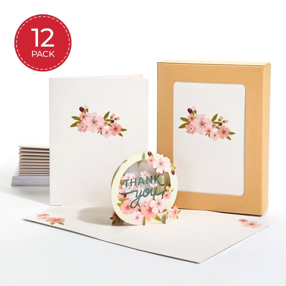 Lovepop Cherry Blossom Thank You Box Set (12-Pack): Paperpop Card