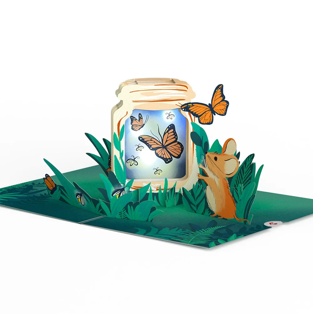 Lovepop Thinking of You Butterfly Jar 50th Anniversary Light-Up Pop-Up Card and Sentiment Set - Image 3