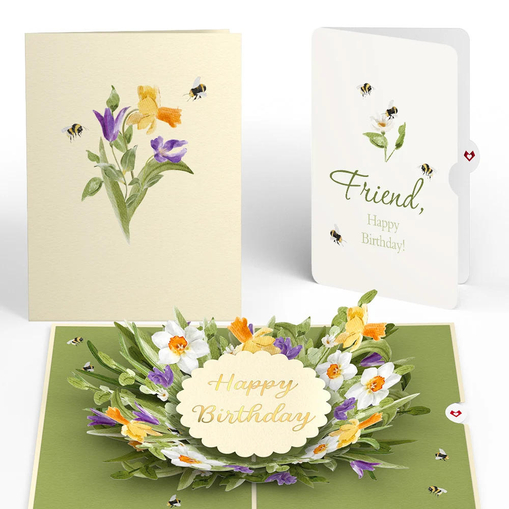 Lovepop Birthday in Bloom Pop-Up Card and Sentiment Set for Friend Cream