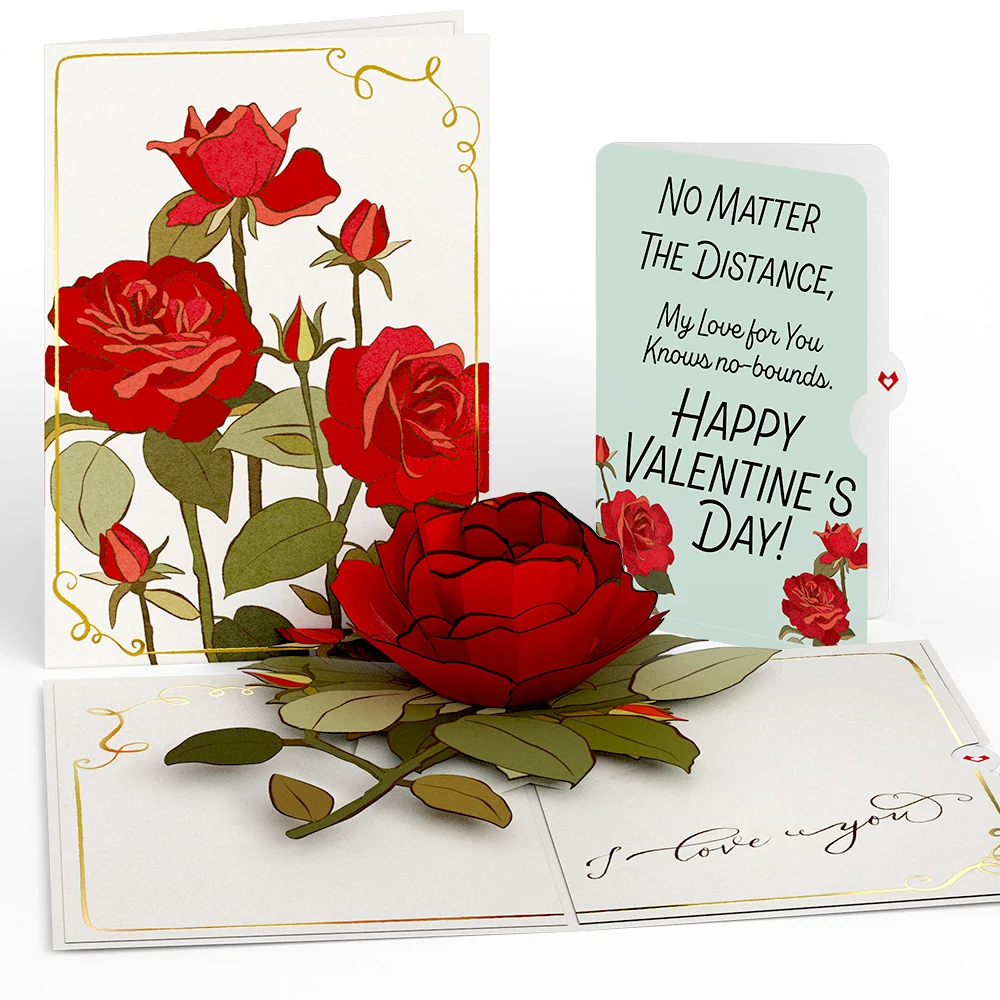 Lovepop I Love You Roses My Love For You Knows No-bounds Valentine Pop-Up Card and Sentiment Set