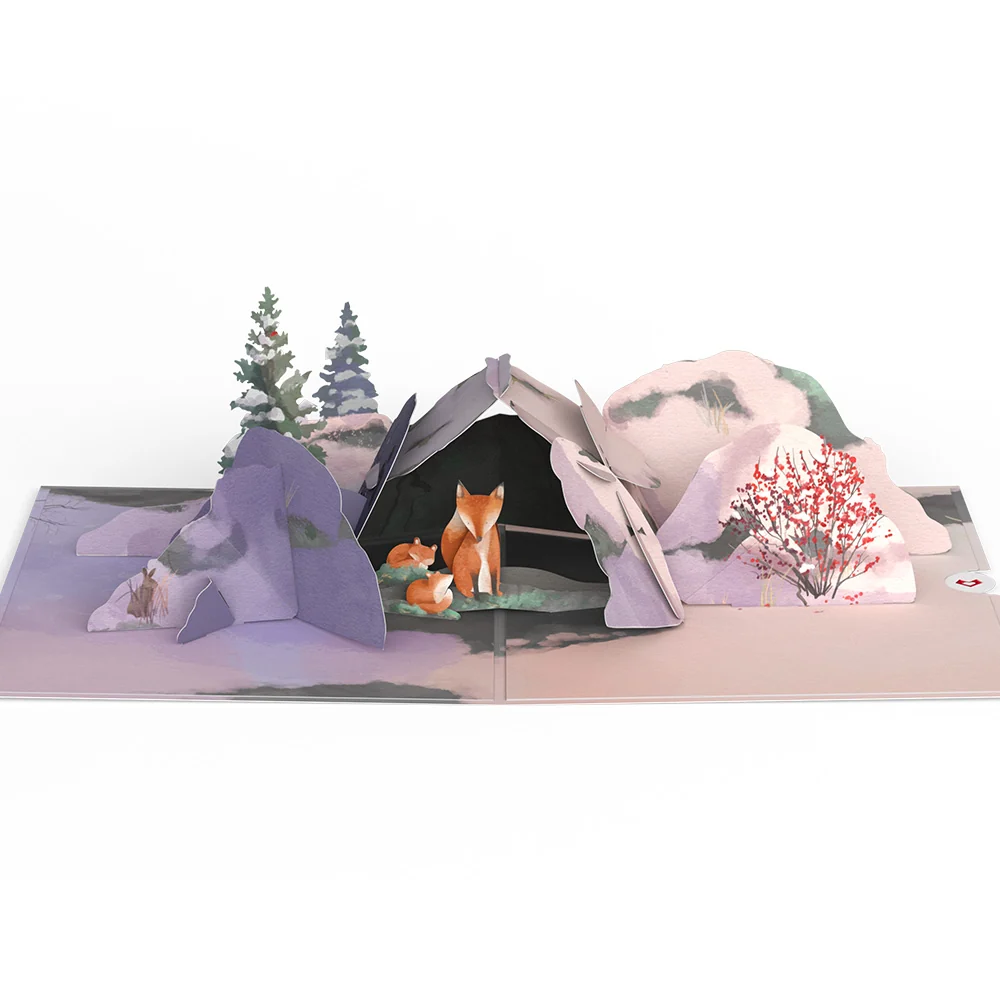 Lovepop Winter Fox Peaceful Holiday Pop-Up Card - Image 4