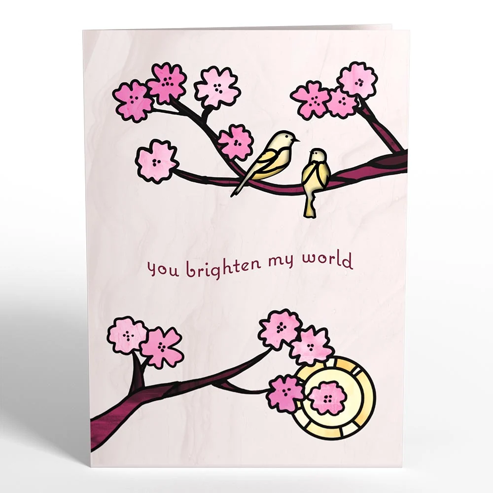 Lovepop You Brighten My World Birds Suncatcher Card & Pop-Up Bouquet Bundle - Image 11