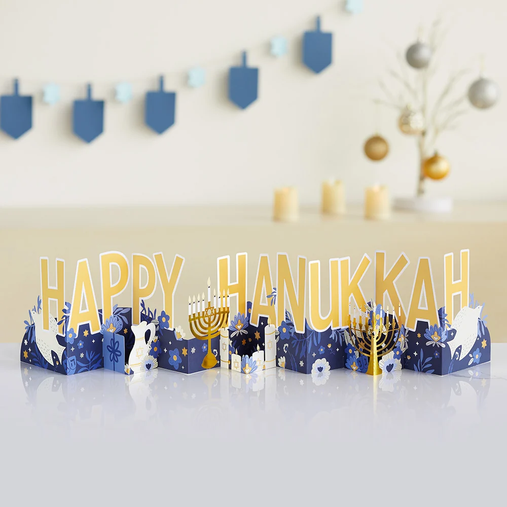 Lovepop Elegant Happy Hanukkah Loooooong Card (Expands to 2 feet)