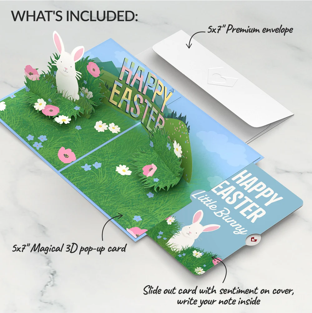 Lovepop Happy Easter Spring Meadow Pop-Up Card and Sentiment Set for Kid - Image 2