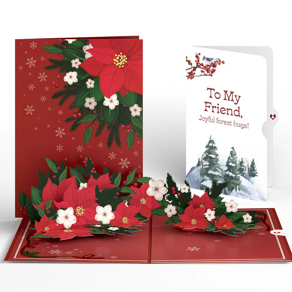 Lovepop Poinsettia & Pine Winter Pop-Up Card and Sentiment Set for Friend