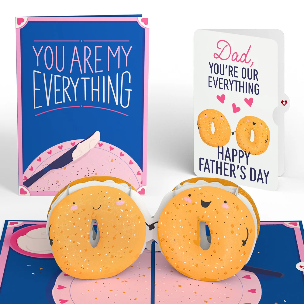 Lovepop You Are My Everything Bagel Father’s Day Pop-Up Card and Everything Bagels Sentiment Set for Dad Plate