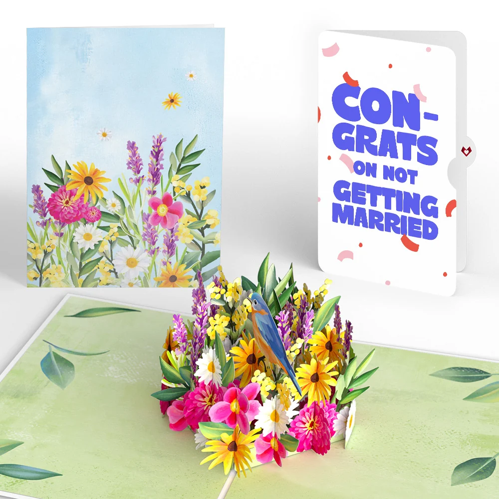 Lovepop Vibrant Garden Blooms Breakup Pop-Up Card and Playful Confetti Sentiment Set