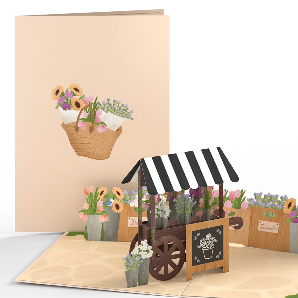 Lovepop Flower Cart Pop-Up Card Basket