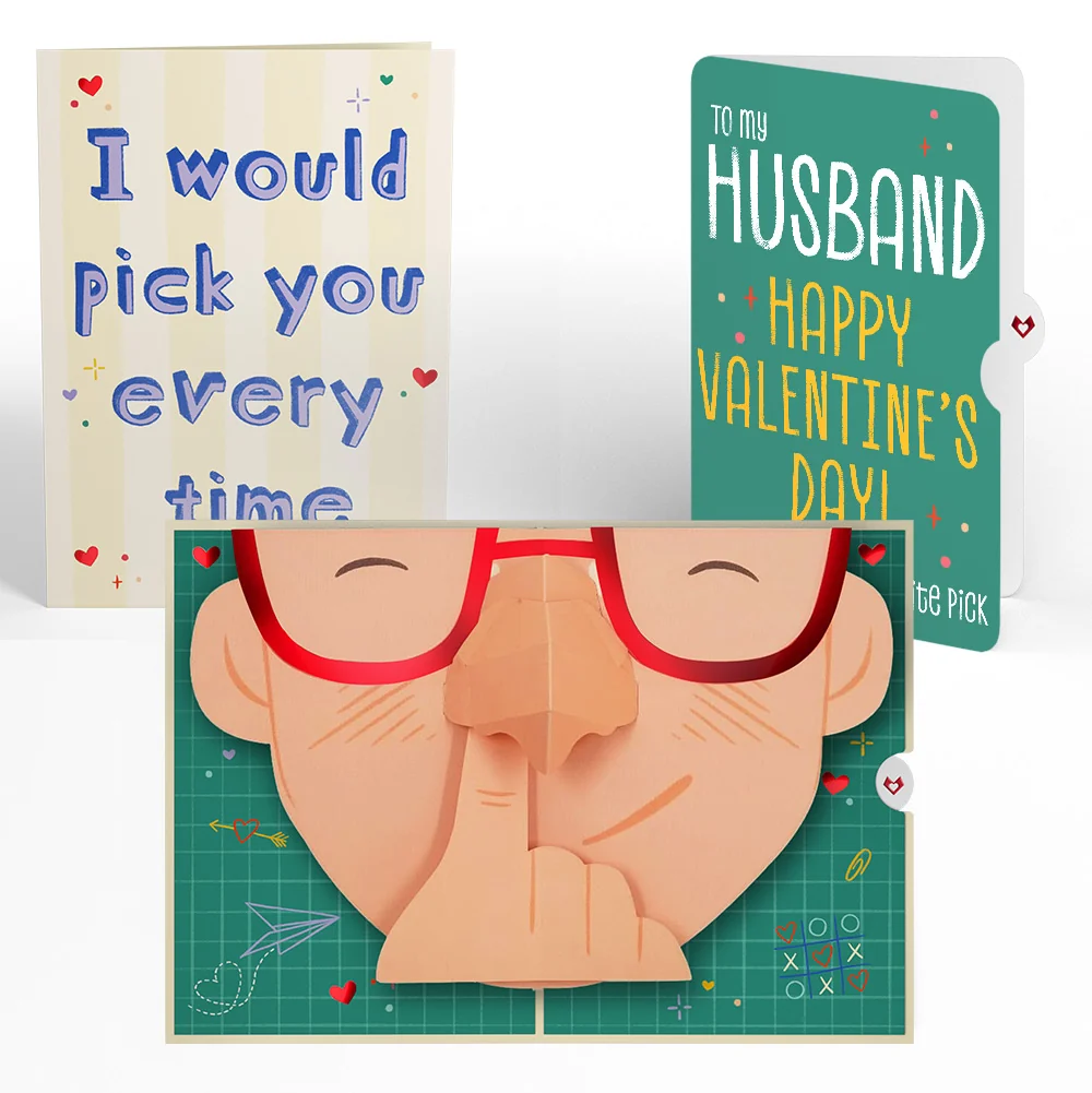 Lovepop Pick You Every Time Valentine Pop-Up Card and Sentiment Set for Husband Glass