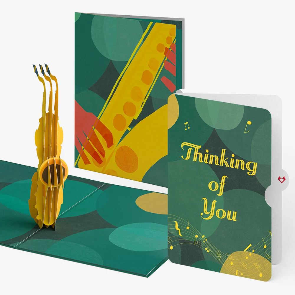 Lovepop Saxophone Thinking of You Pop-Up Card and Sentiment Set