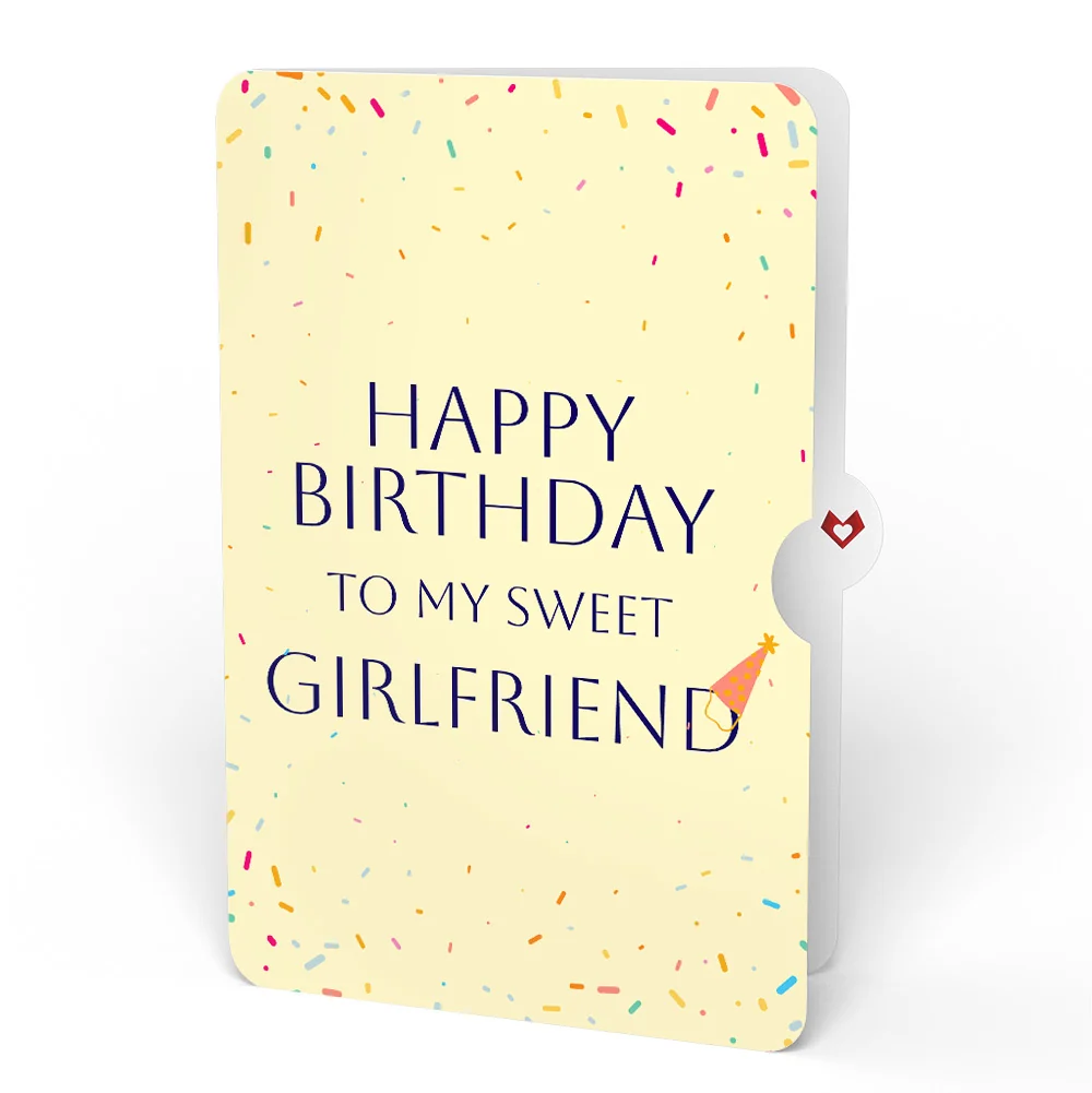 Lovepop Happy Birthday Confetti Cake Music and Lights Pop-Up Card and Sentiment Set for Girlfriend Candle - Image 4