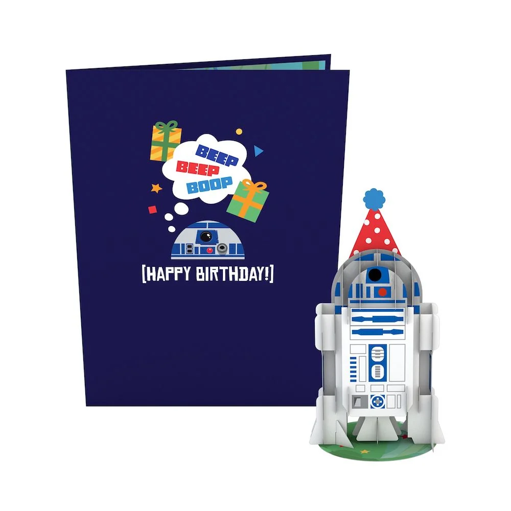 Lovepop Star Wars R2-D2 Birthday Card with Pop-Up Gift Scale