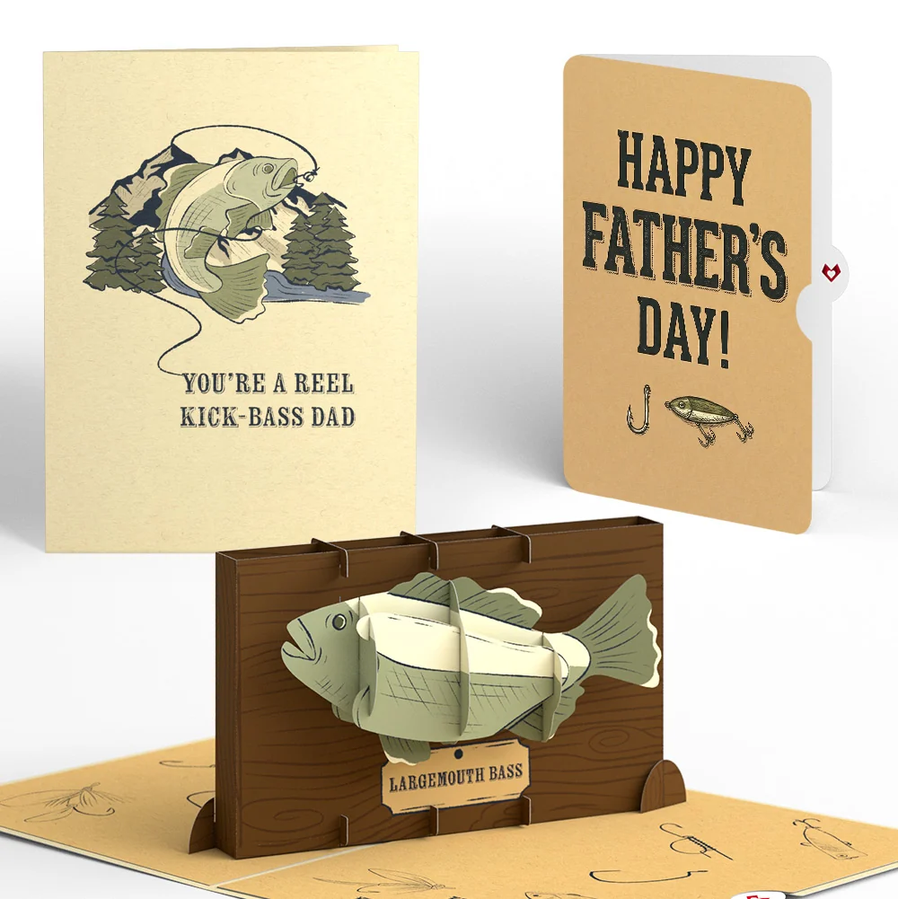 Lovepop Reel Kick-Bass Dad Father's Day Pop-Up Card and Fishing Lure Sentiment Set