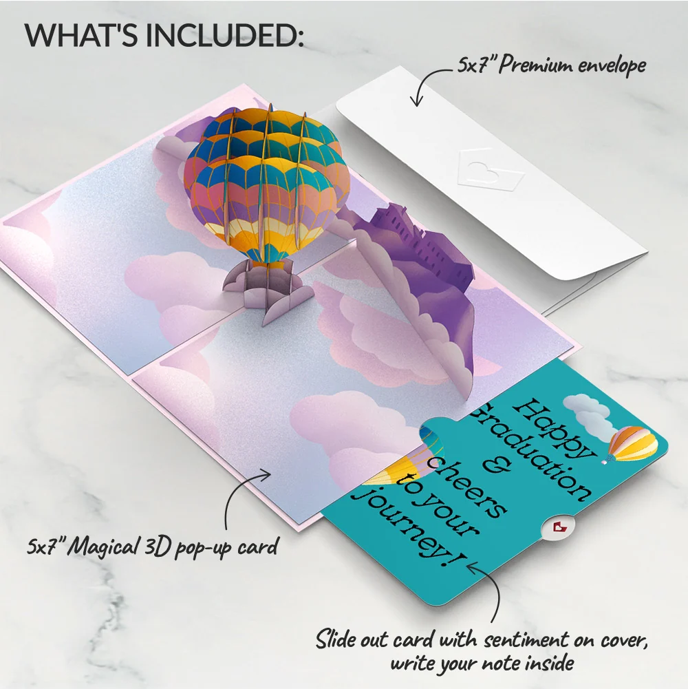 Lovepop Adventure Awaits Hot Air Balloon Graduation Pop-Up Card and Sentiment Set - Image 2