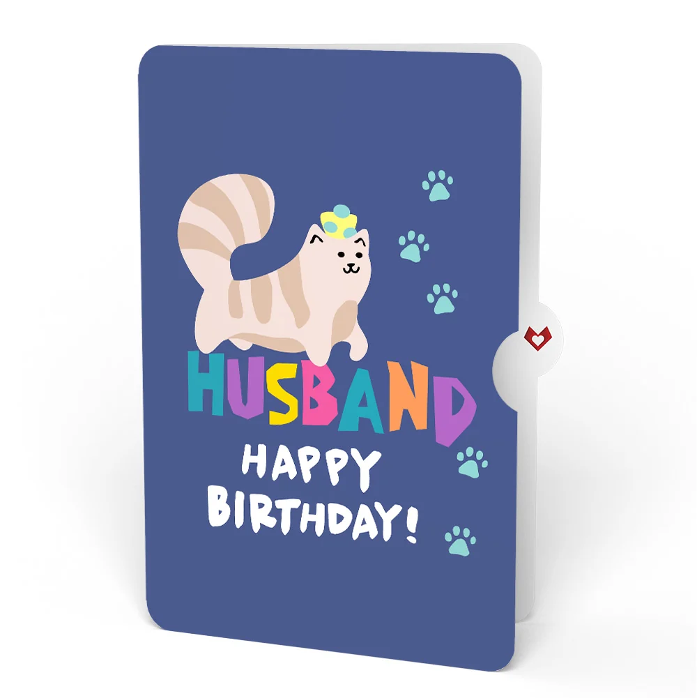 Lovepop Happy Birthday Cats Pop-Up Card and Sentiment Set for Husband - Image 4