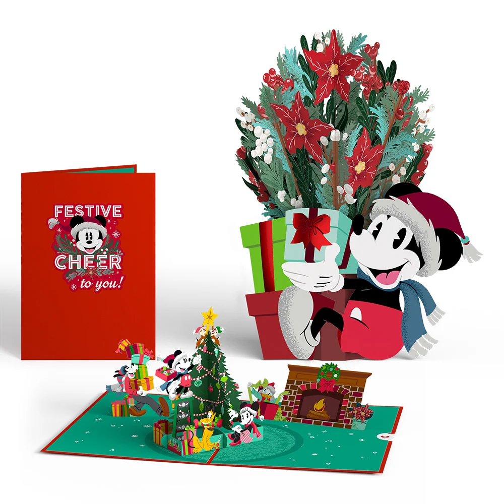 Lovepop Disney’s Mickey Mouse Festive Cheer Pop-Up Card & Flower Buds Bouquet Bundle