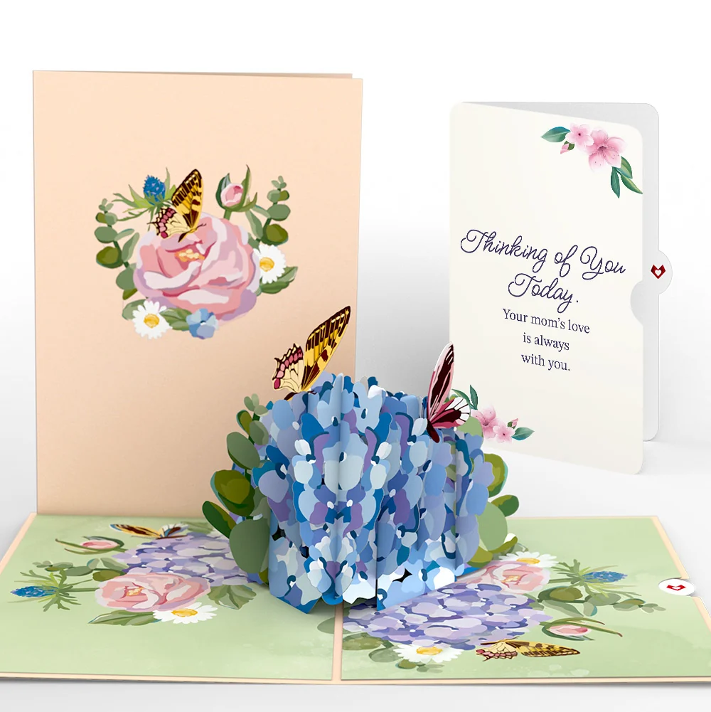 Lovepop Hydrangea Butterflies Mother's Day Pop-Up Card and Thinking of You Today Sentiment Set
