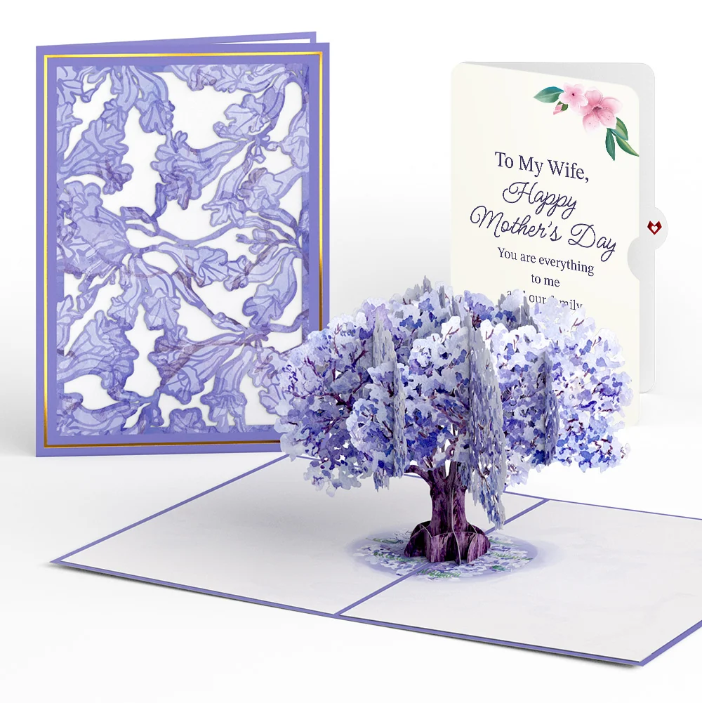 Lovepop Watercolor Jacaranda Tree Mother's Day Pop-Up Card and Sentiment Set for Wife
