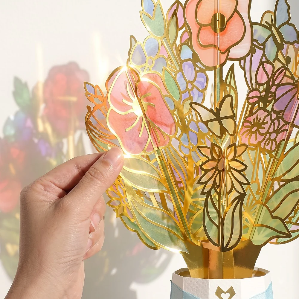 Lovepop Gilded Gold Garden Glow Suncatcher Bouquet Vase - Image 2