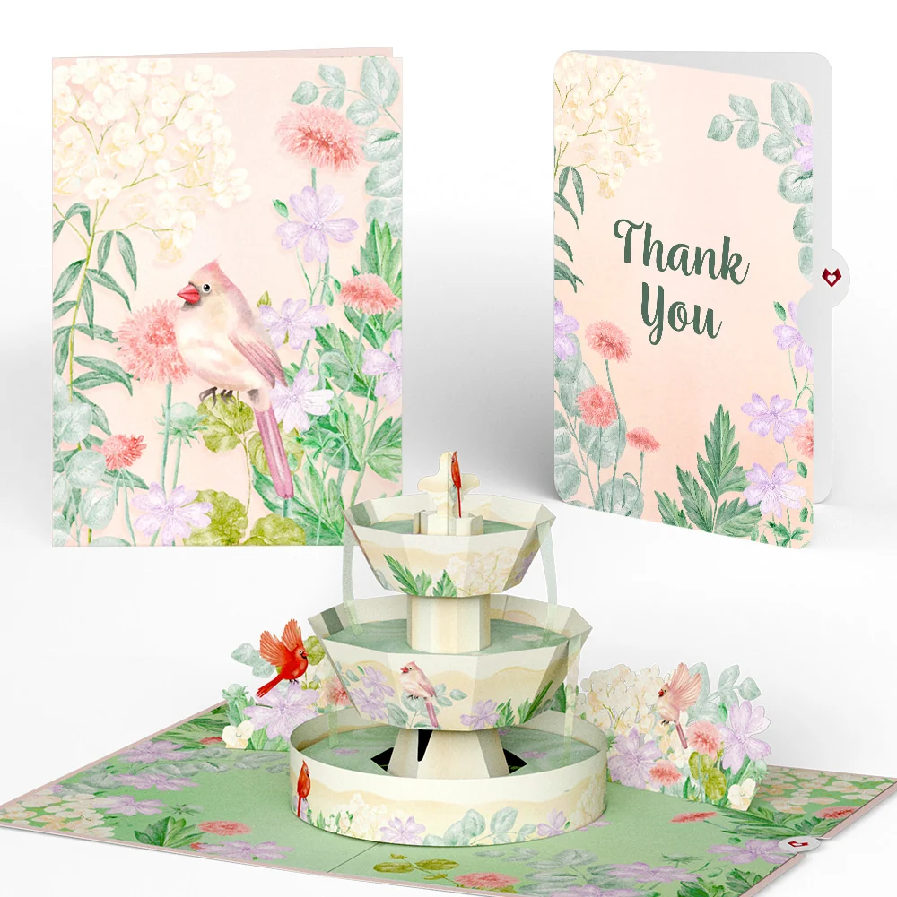 Lovepop Cardinals in the Garden Thank You Pop-Up Card and Sentiment Set