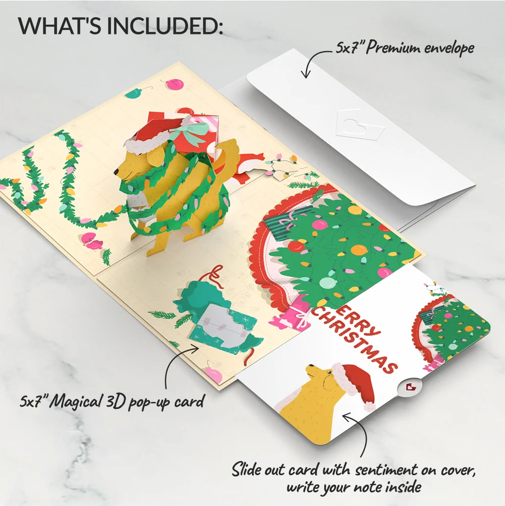 Lovepop Feliz Naughty Dog Merry Christmas Pop-Up Card and Sentiment Set - Image 2