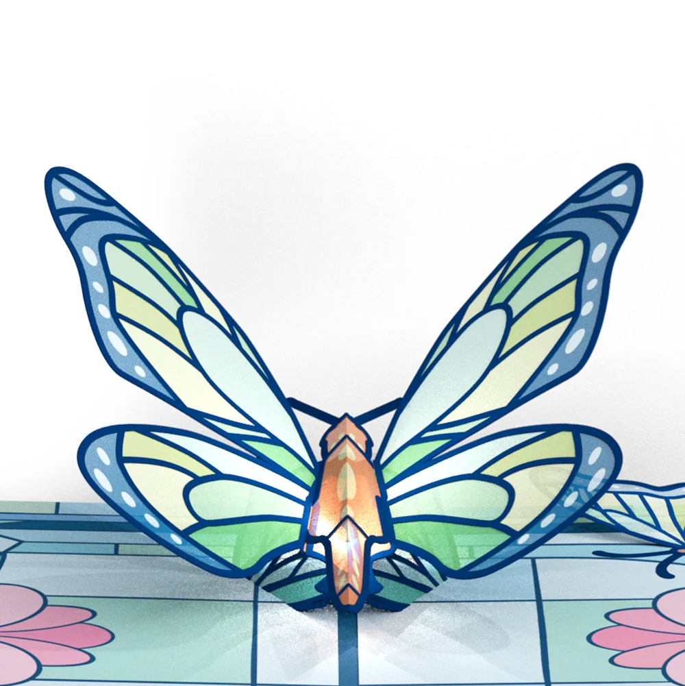 Lovepop Stained Glass Butterfly Mother’s Day Light-Up Pop-Up Card and Soft Neutral Bloom Sentiment Set for Mom - Image 3