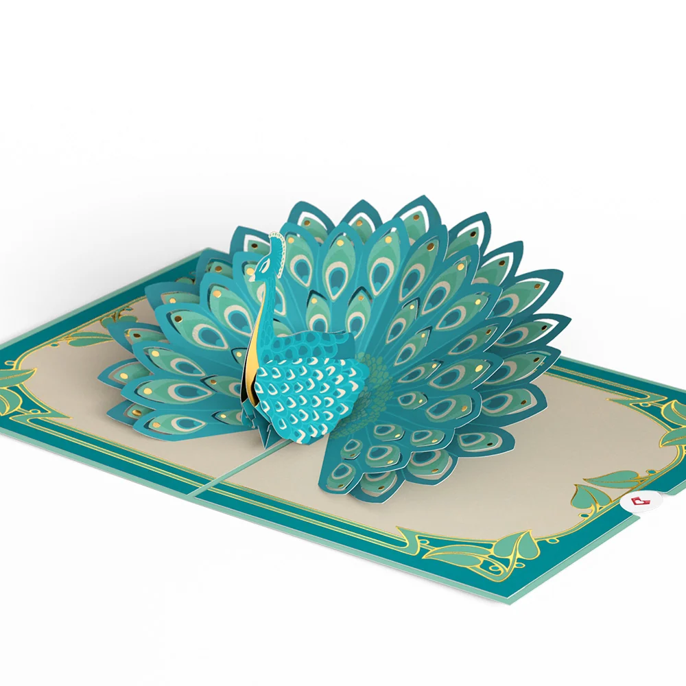 Lovepop Art Deco Peacock Pop-Up Card - Image 3