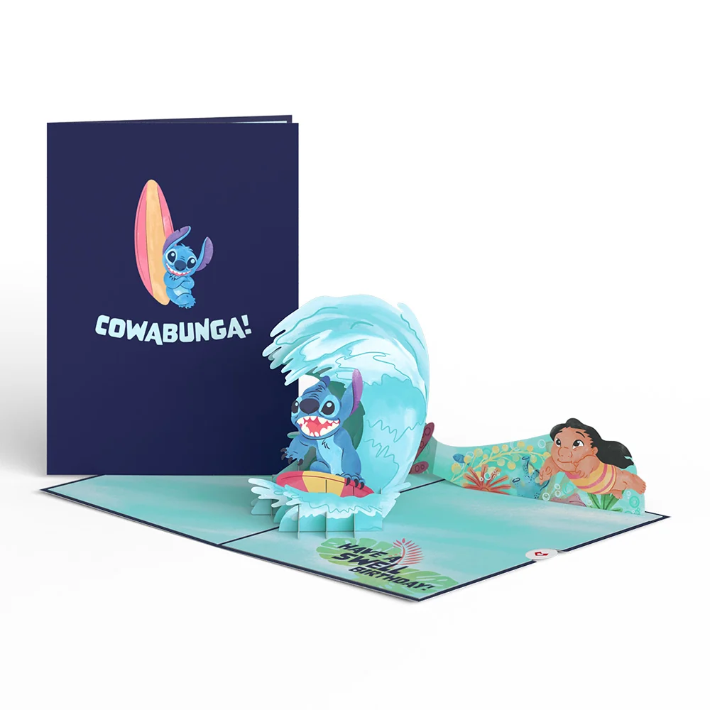 Lovepop Disney's Stitch Cowabunga Birthday Pop-Up Card
