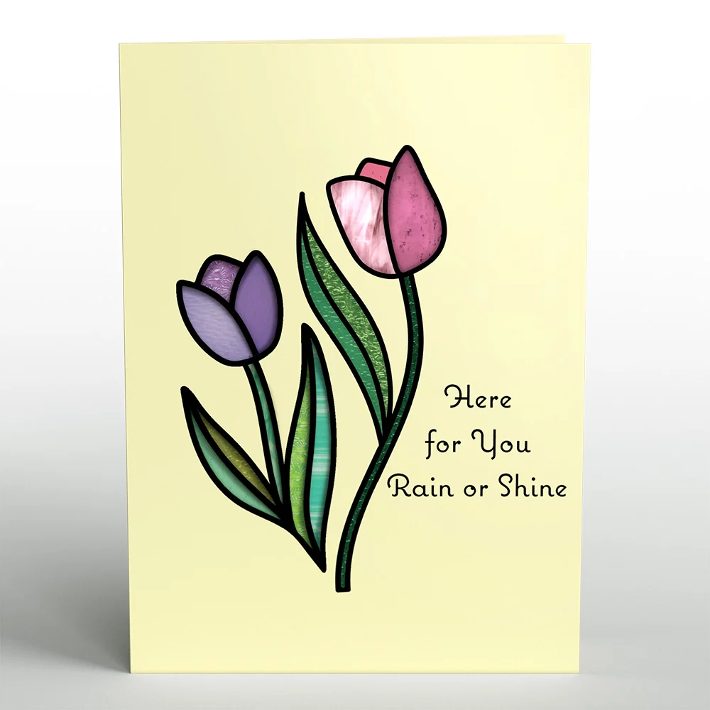 Lovepop Here for You Tulips Suncatcher Card - Image 5