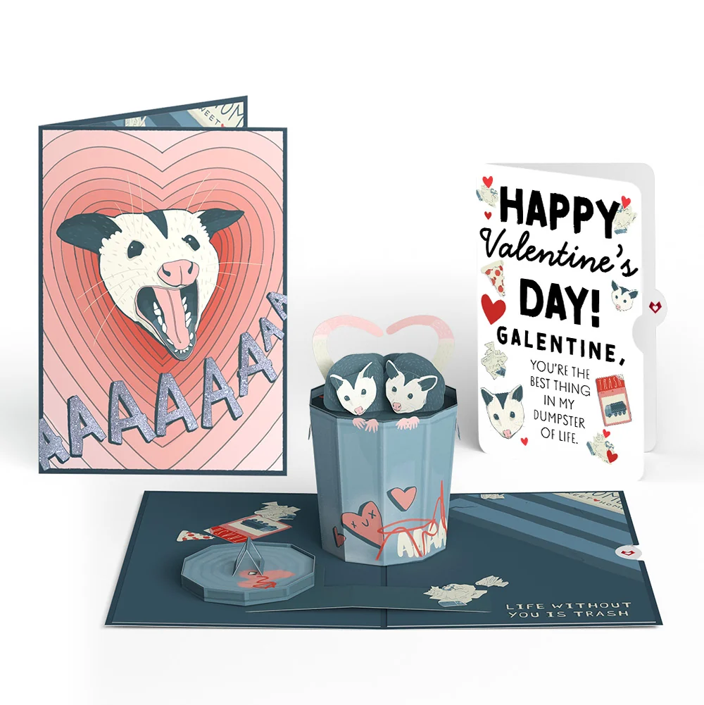 Lovepop Life Without You Is Trash Possums Valentine Pop-Up Card and Sentiment Set for Bestfriend