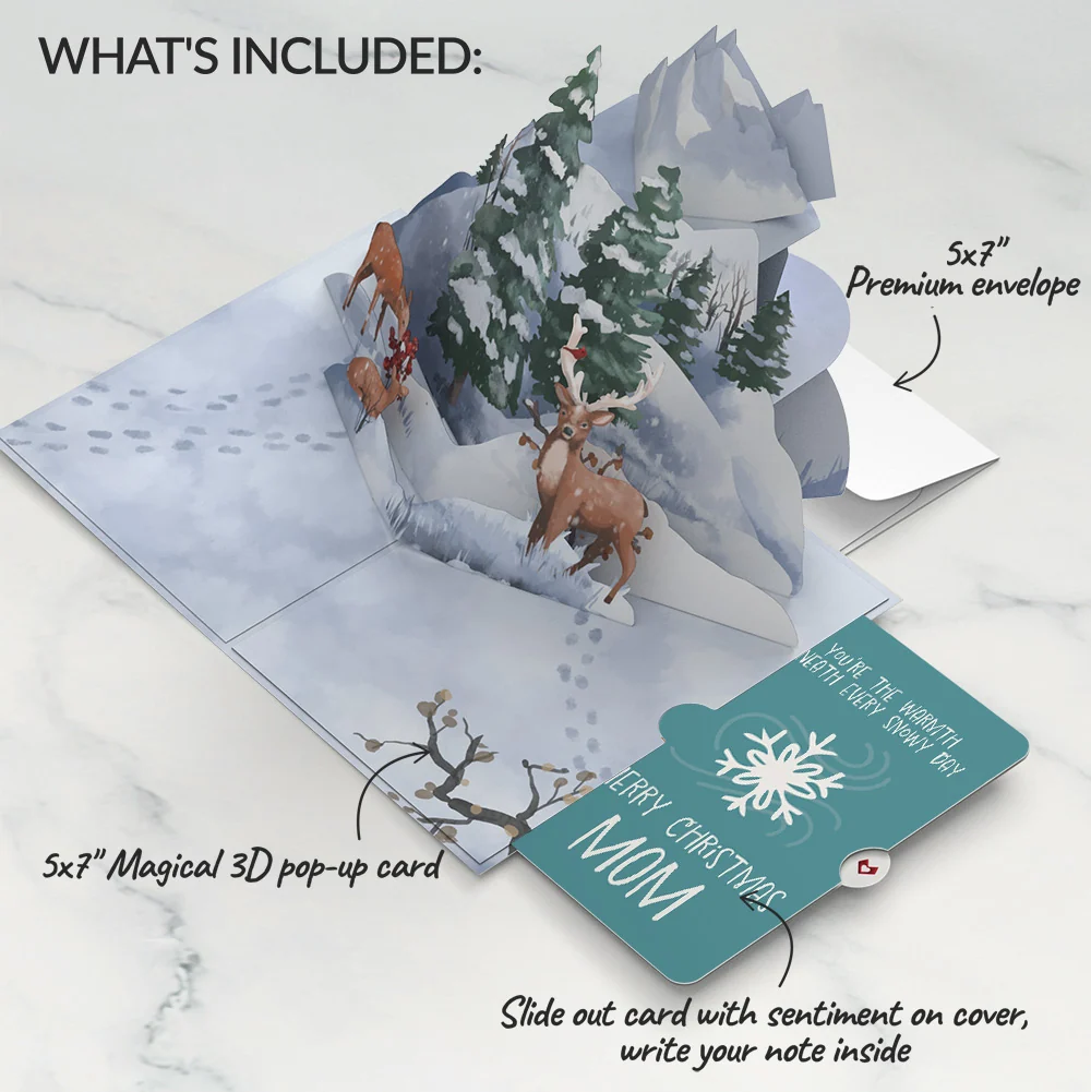 Lovepop Snowfall's Hush Christmas Pop-Up Card and Sentiment Set for Mom - Image 2